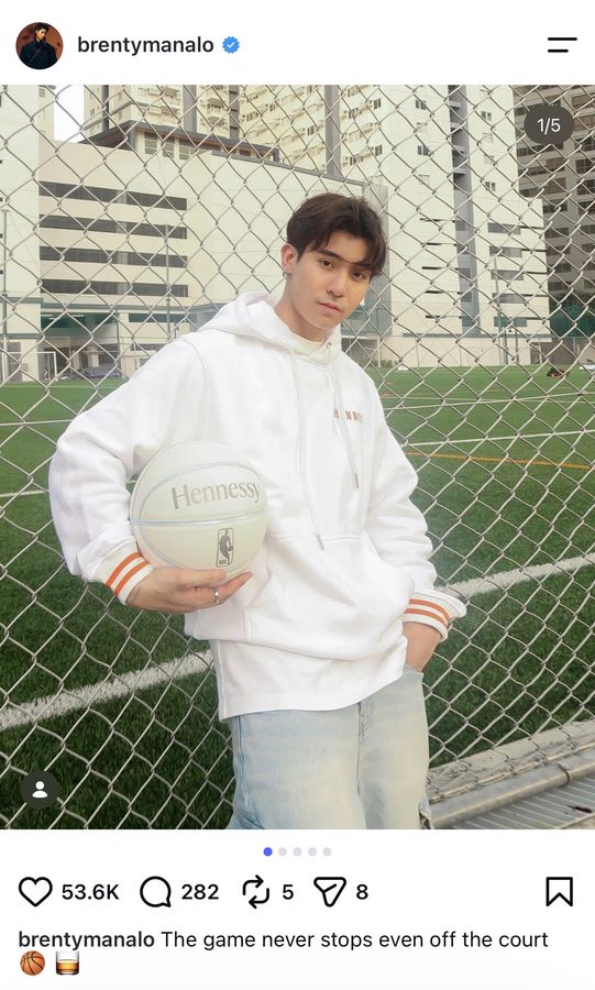 Instagram post by Brent Manalo for the Hennessy campaign